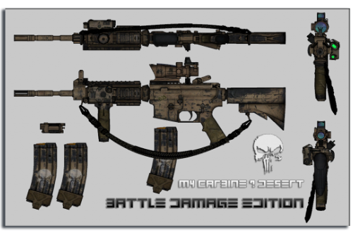 M4 Carbine Battle damage Edition / Desert
